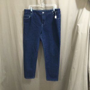 Womens Avenue Dark Wash High Rise Skinny Ankle Jeans Size 18P